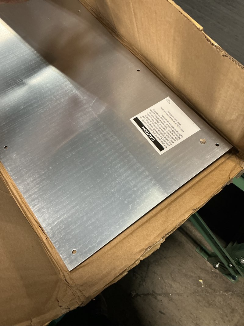 Condition photo showing Good Condition for prime-line j 4620 10 x 34 in., aluminum, door kick, satin finish (single pack) plate