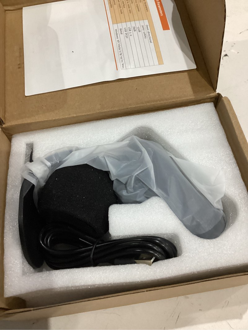 Condition photo showing Good Condition for liangstar usb computer microphone, podcast mic desktop with mute button for recording streaming, omnidirectional condenser, plug&play stand with volume control for pc, laptop, mac, youtube black