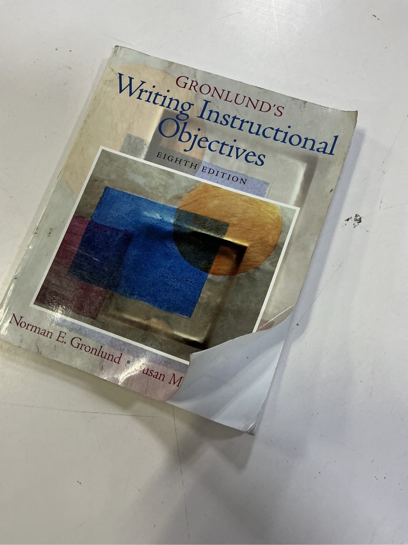 Condition photo showing Good Condition for Gronlund's Writing Instructional Objectives (8th Edition)