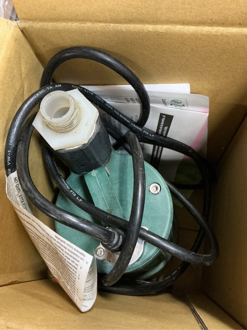 Condition photo showing As Is for zoeller 1/3-hp 115-volt 35-gpm thermoplastic submersible utility pump