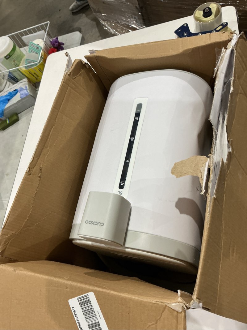 Condition photo showing As Is for cuckoo cwp-a501tw | hot water dispenser & warmer | auto dispense & boil dry protection | insulated stainless steel | 5 liter