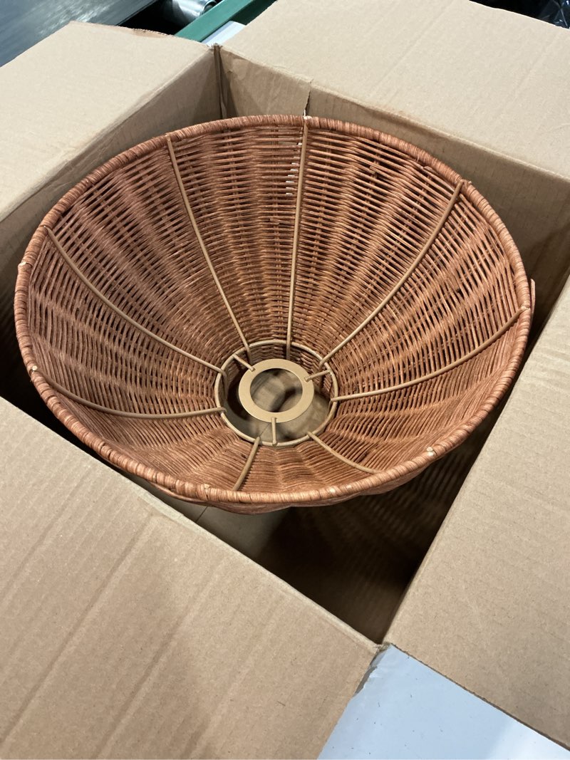 Condition photo showing Good Condition for rattan woven pendant lights shade rattan hanging lamp shades for pendant, floor, table, and wall lamps - boho wicker light shades - replacement pendant light covers