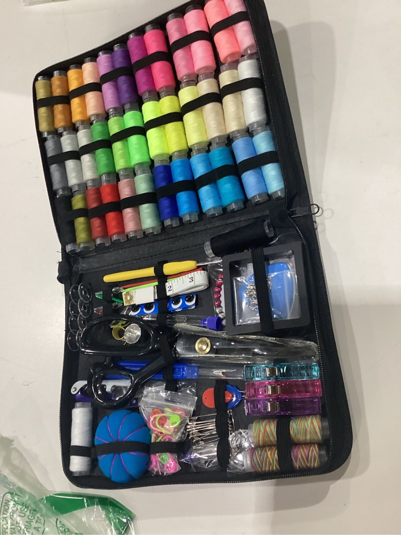 Condition photo showing Good Condition for sutqigui sewing kit for adults with heavy duty fabric scissors, 241 pcs newly upgraded hand travel sewing kit professional needle and thread kit, portable sewing supplies for travel home beginners