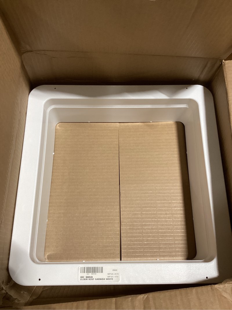 Condition photo showing New/Like New for HENG'S INDUSTRIES Interior White Garnish | Great for RVs, Campers, Motorhomes | 3 1/4" to 4 1/4" Vertical Leg | 16" x 16" Openings | 90094B 3 1/4" - 4 1/4"