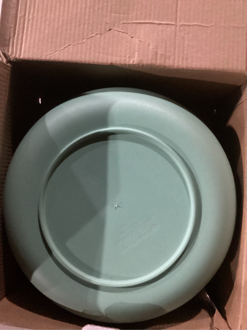 Condition photo showing As Is for 12PCS Unbreakable Dinner Plates, Dishwasher & Microwave Safe Plastic Plates Reusable, Lightweight Wheat Straw Plates for kitchen (Serenity, 10 IN) 10 IN Serenity