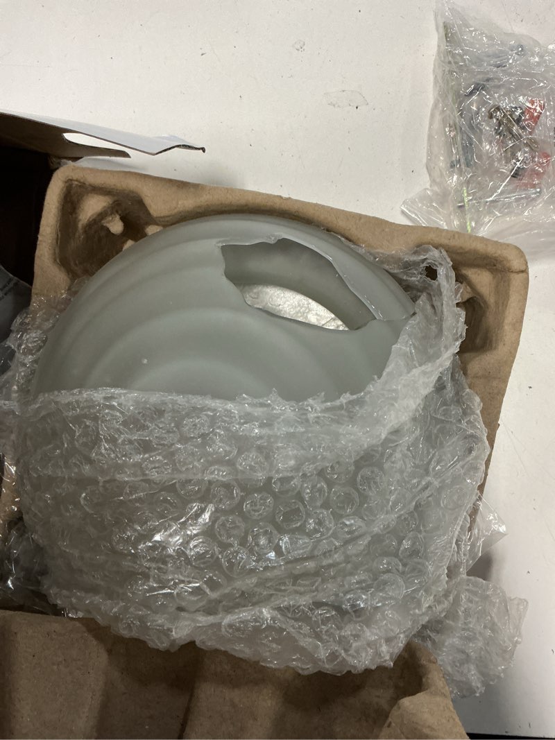 Condition photo showing As Is for flush mount light 7.48-in w brushed nickel project source