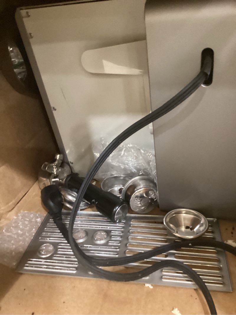Condition photo showing As Is for breville barista express espresso machine bes870xl, brushed stainless steel