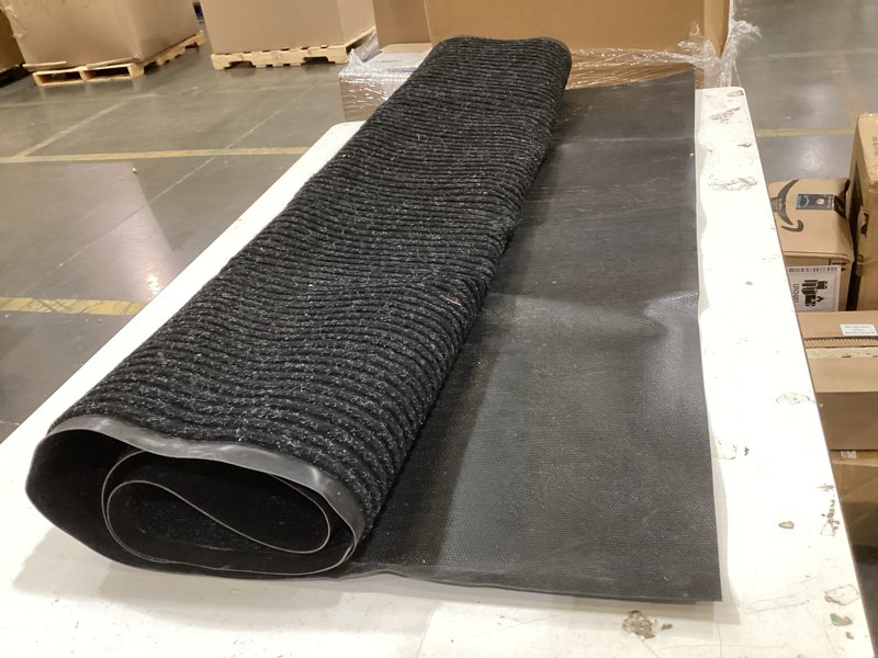 Condition photo showing As Is for 3' x 5' durable front door mat indoor outdoor entrance, commercial door floor mat heavy duty non-slip backing entryway doormats, outdoor mats for home entrance & commercial high traffic area charcoal gray 5' x 3' (rectangular)