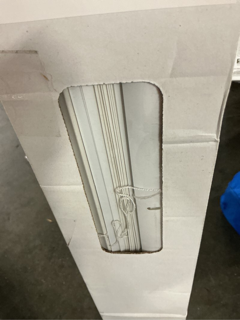 Condition photo showing Good Condition for mainstays cordless 1" vinyl light filtering blinds, white, 48" width x 64" length
