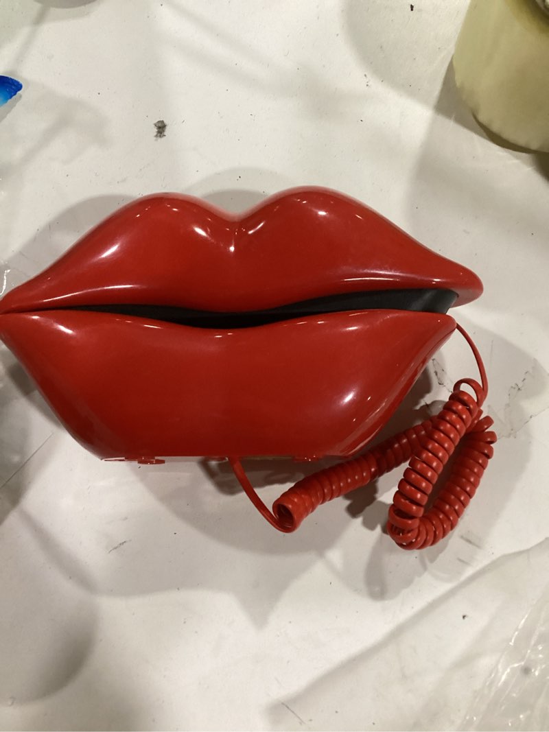 Condition photo showing Good Condition for ashata landline telephone,-3061 fashion multi-functional cute lip shape telephone desk phone home decoration corded telehone,for holiday celebrations,birthdays and valentine's(red)