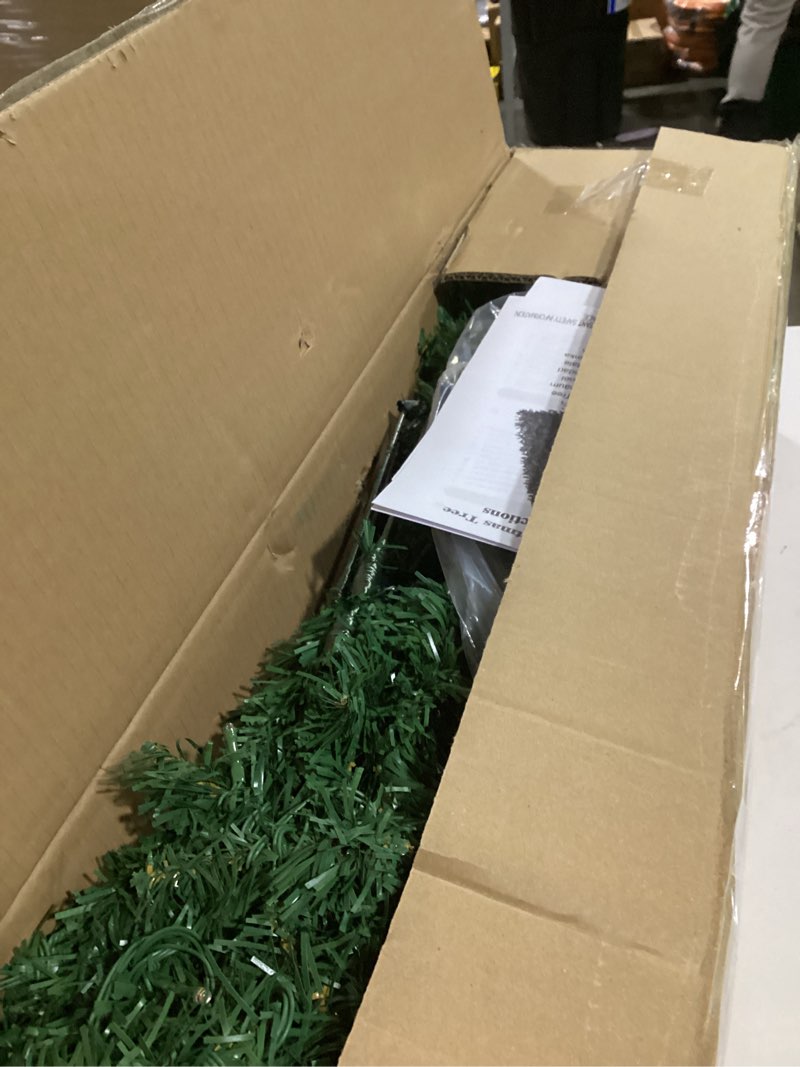 Condition photo showing Good Condition for ININ 7FT Prelit Christmas Spruce Artificial Tree with Led Lights, Lighted Christmas Tree,Hinged Full Xmas Tree for Home Party Decoration,500 LED Lights,1592 Branch Tips, Metal Hinges & Foldable Base.