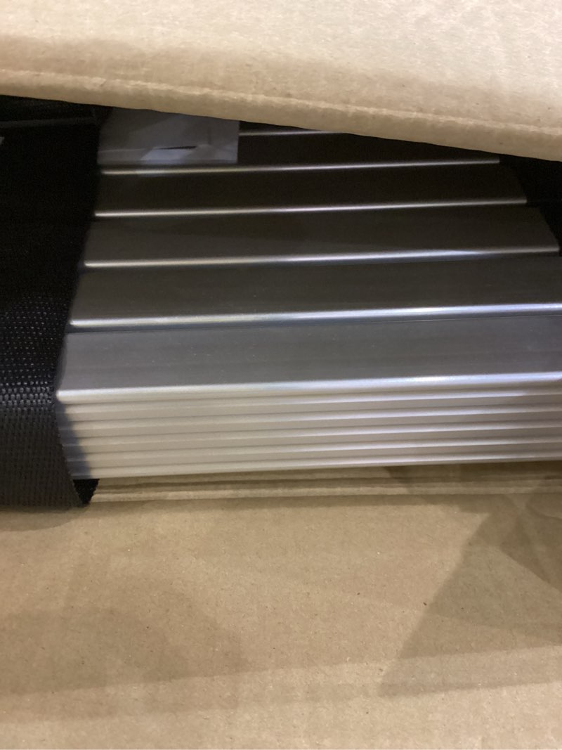 Condition photo showing Good Condition for Telescoping Ladder, SocTone 12.5 FT Aluminum Lightweight Extension Ladder with 2 Triangle Stabilizers, Heavy Duty 330lbs Max Capacity, Multi-Purpose Collapsible Ladder for RV or Outdoor Work 12.5FT