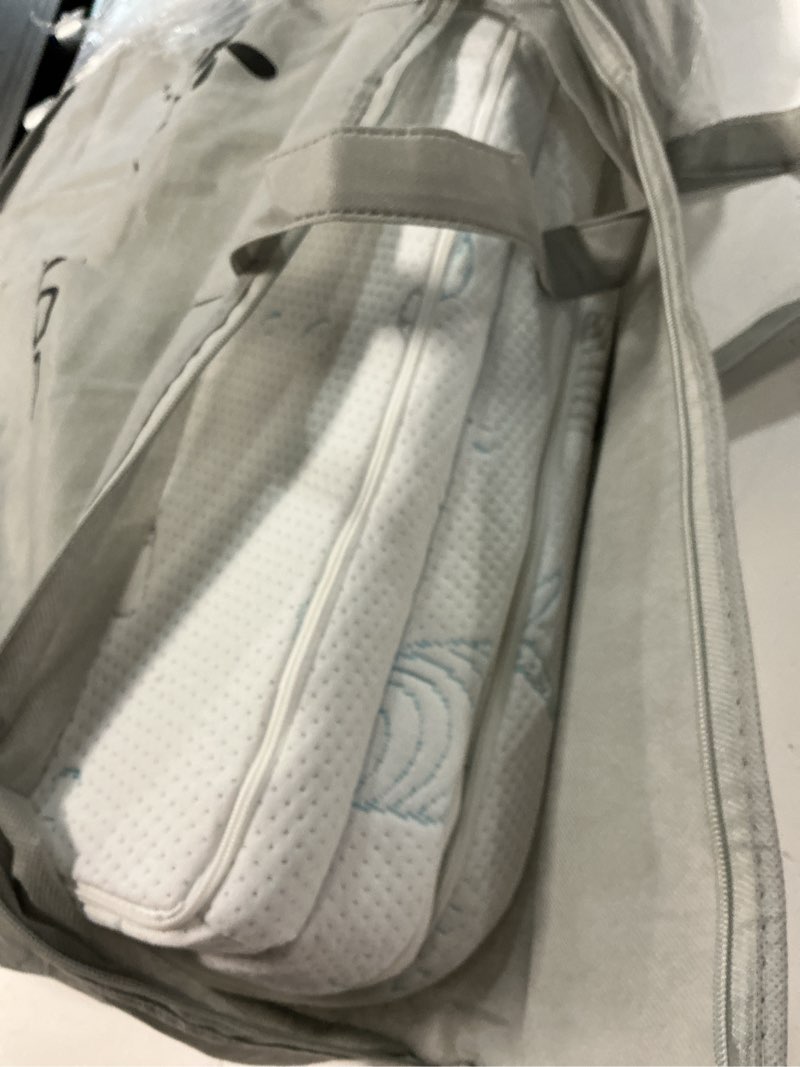 Condition photo showing As Is for pack and play mattress, 38"x26" tri-fold pack n play mattress with travel bag, crib mattress pad with soft breathable washable for playard 38"*26"*1.49" styleb