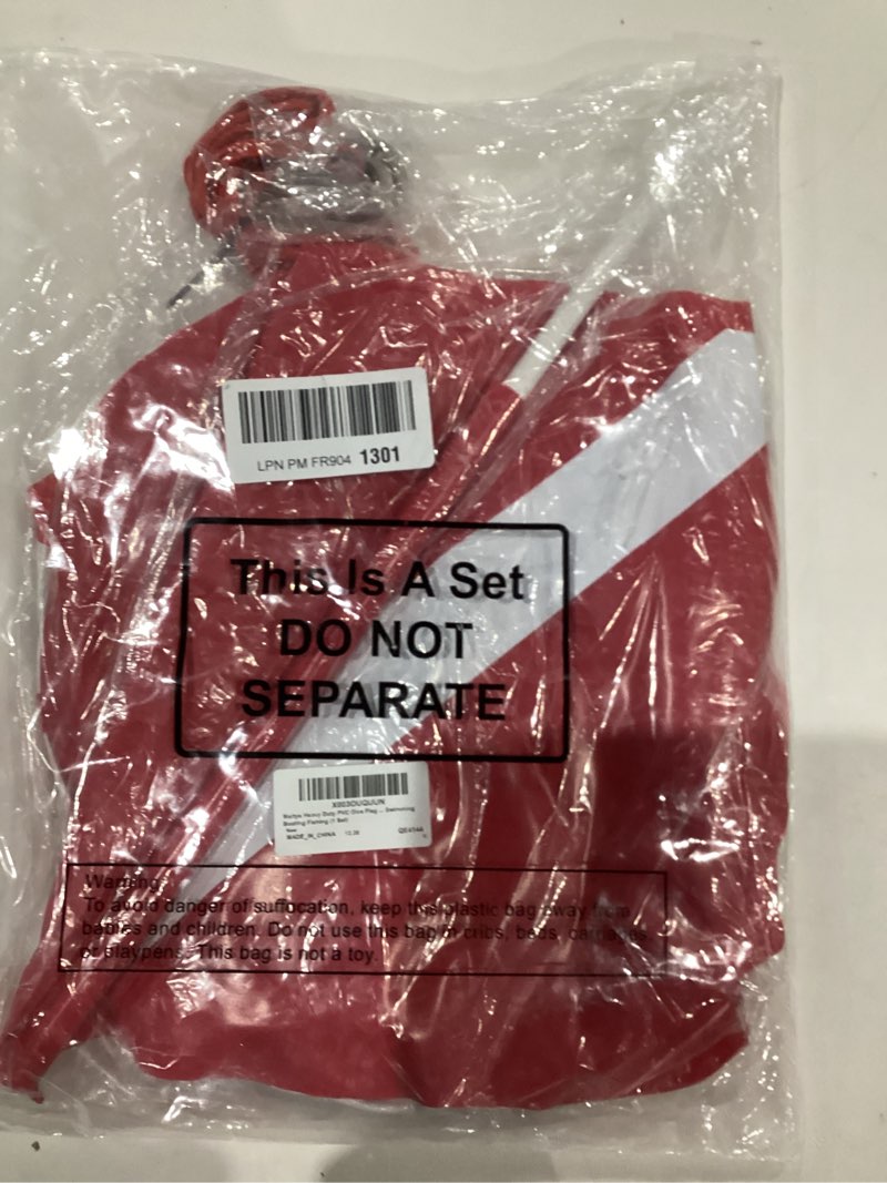 Condition photo showing New/Like New for Maitys Heavy Duty PVC Dive Flag Float Freediving Rope Set Inflatable Signal Floater with Dive Flag Freediving Lanyard Leash for Snorkeling Water Sport Signaling Swimming Boating Fishing