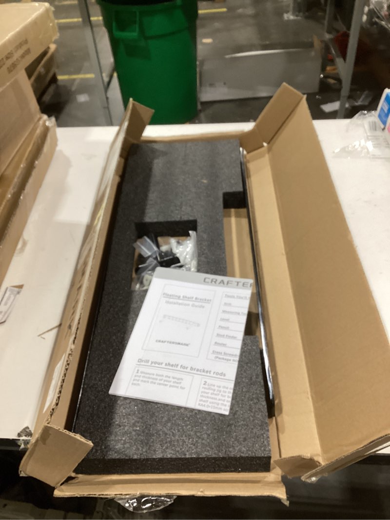 Condition photo showing Good Condition for 2pcs Floating Shelf Bracket Heavy Duty Hidden Metal Brackets for Shelf,Invisible Shelves Hardware Without Jig (22" x 6" x 1.5" Without Tools)