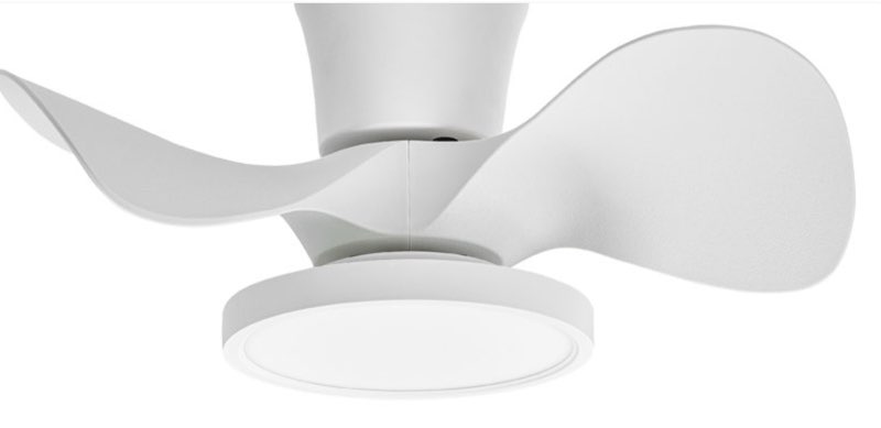 Laurenzo 3 - Blade LED Flush Mount Ceiling Fan with Remote Control and Light Kit Included Finish: White, Size: 22\"