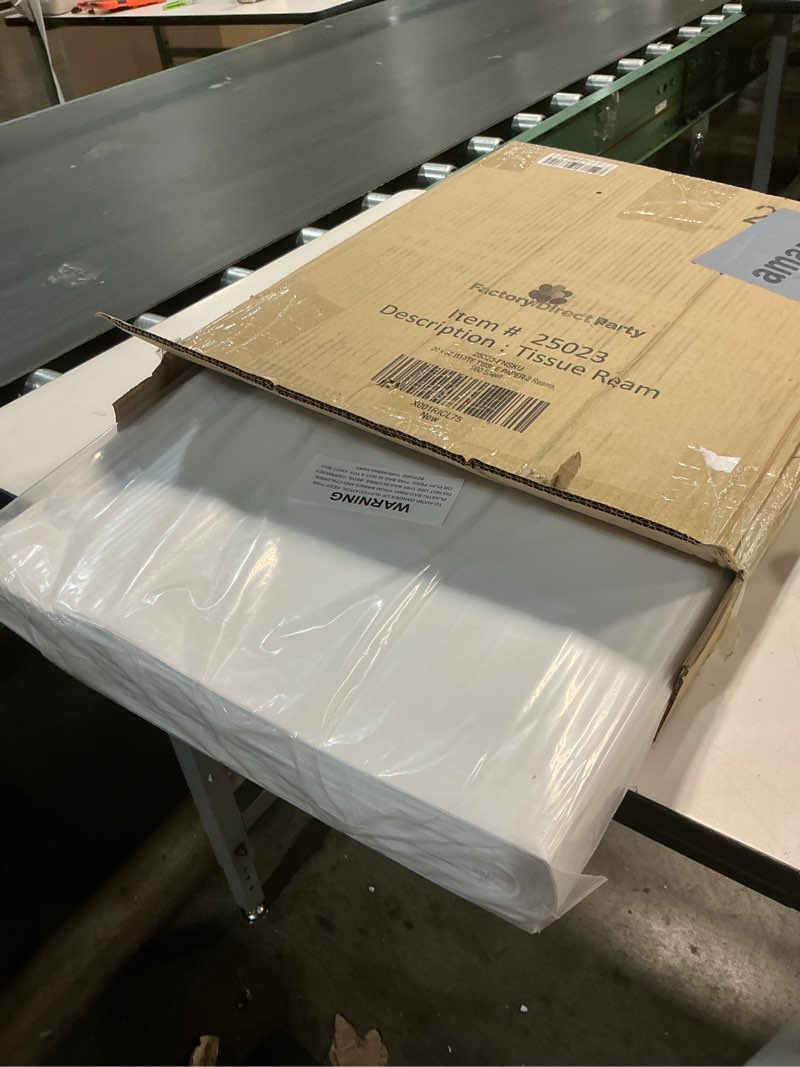 Condition photo showing New/Like New for Crown Display White Tissue Paper for Gift Bags White Tissue Paper Bulk - 960 Sheets 20" X 30" 10lb Newsprint for Packing, Birthday Gift Box Filler, Packing Supplies for Moving Supplies White 960 Sheets - 20" x 30"