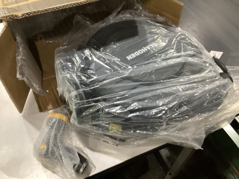 Condition photo showing New/Like New for glahoden retractable garden hose reel 1/2 in x 65 ft, 2025 upgraded dual ratchet lock uv & freeze protection brass seal slow retraction anti-tangle hose 180°swivel reinforced scaffold wall mount 1/2" 65ft dark gray