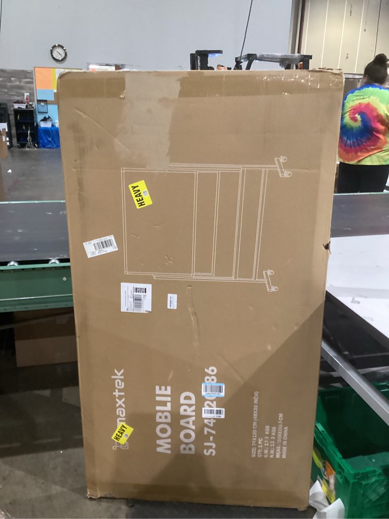 Condition photo showing New/Like New for maxtek Dry Erase Whiteboard Height Adjustable, Easel Stand Rolling White Board on Wheels - 48 x 60 Large Mobile Dry Erase Board, 4' x 5' Double Sided Magnetic Whiteboard for School Office Home