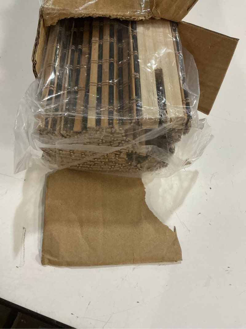 Condition photo showing New/Like New for LazBlinds No-Drill Cordless Roman Shade - Light Filtering Natural Wood, Easy Install Bamboo Blind for Windows 20" W x 48" H, Malay Umber Malay Umber 20"W x 48"H