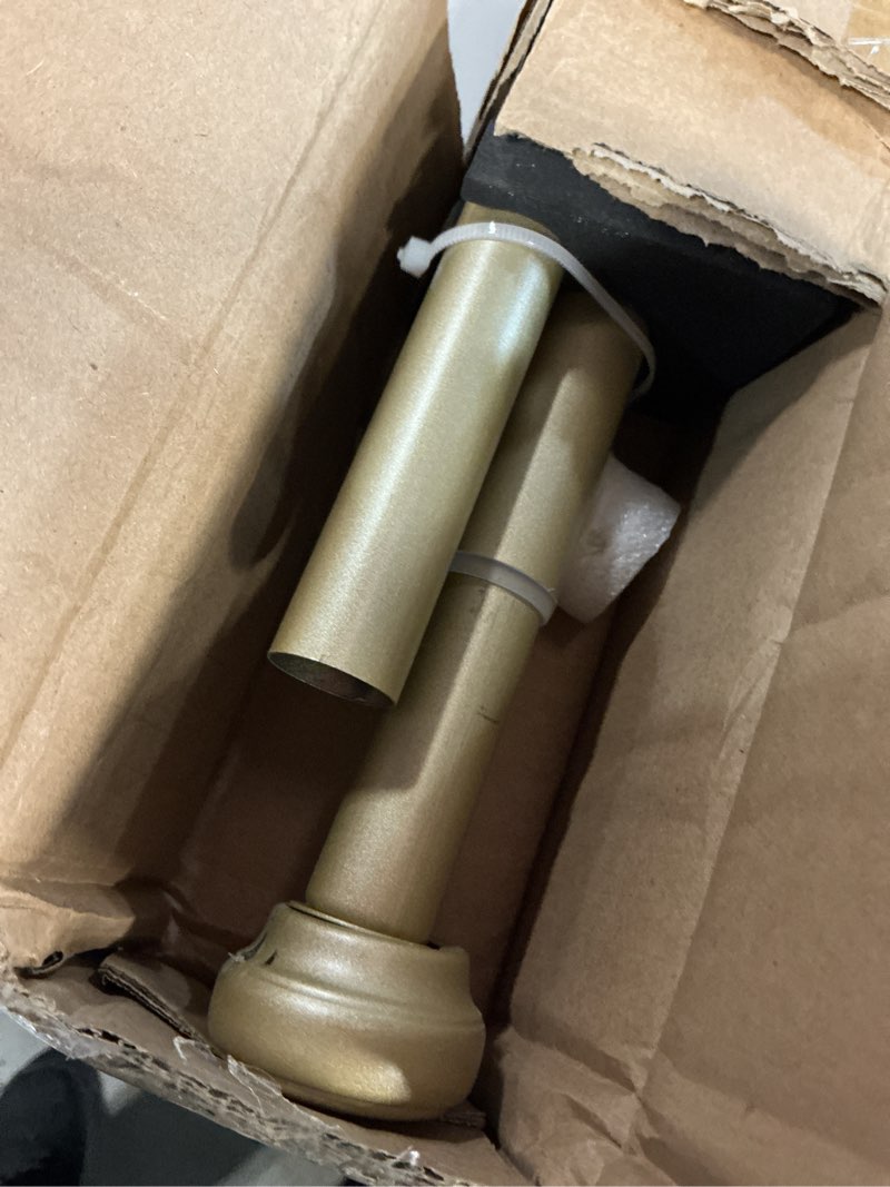 Condition photo showing Good Condition for Heavy Duty Adjustable Curtain Rod, 1 Inch Long, 72 to 144 Inch, Round Cap, Ceiling Mount, Heavy Brackets, Outdoor Patio, Light Gold 72-144" Light Gold