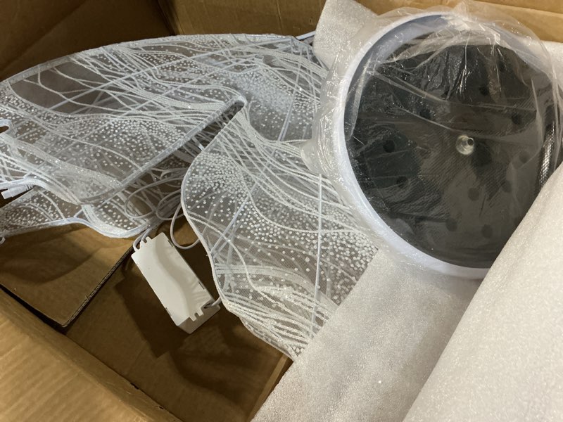 Condition photo showing Good Condition for Butterfly Floor Lamp for Wedding Decor - 3 Color LED Ambient Lighting, Wall/Ceiling Mounted Romantic Party Lamp, Iron & Lace Design (31.4in, 1 PCS) (31.4inch)1Pack