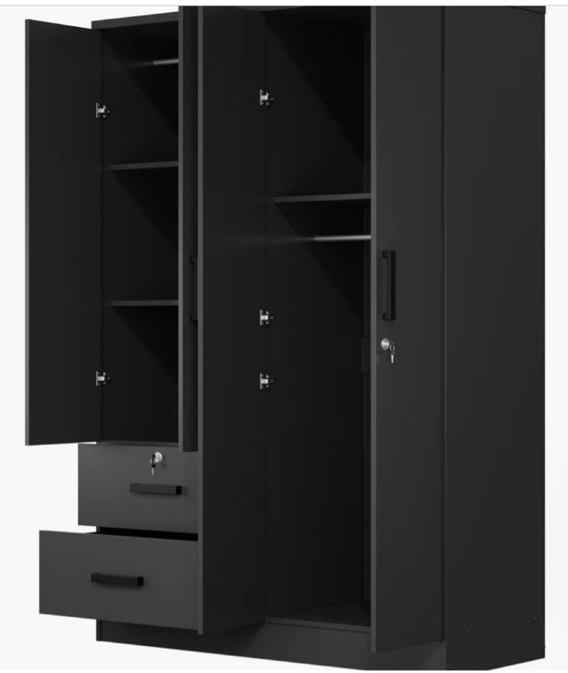 ((incomplete )) Solum 61\"Wide Armoire Wardrobe Closet For Hanging With 3 Drawers & Shelves