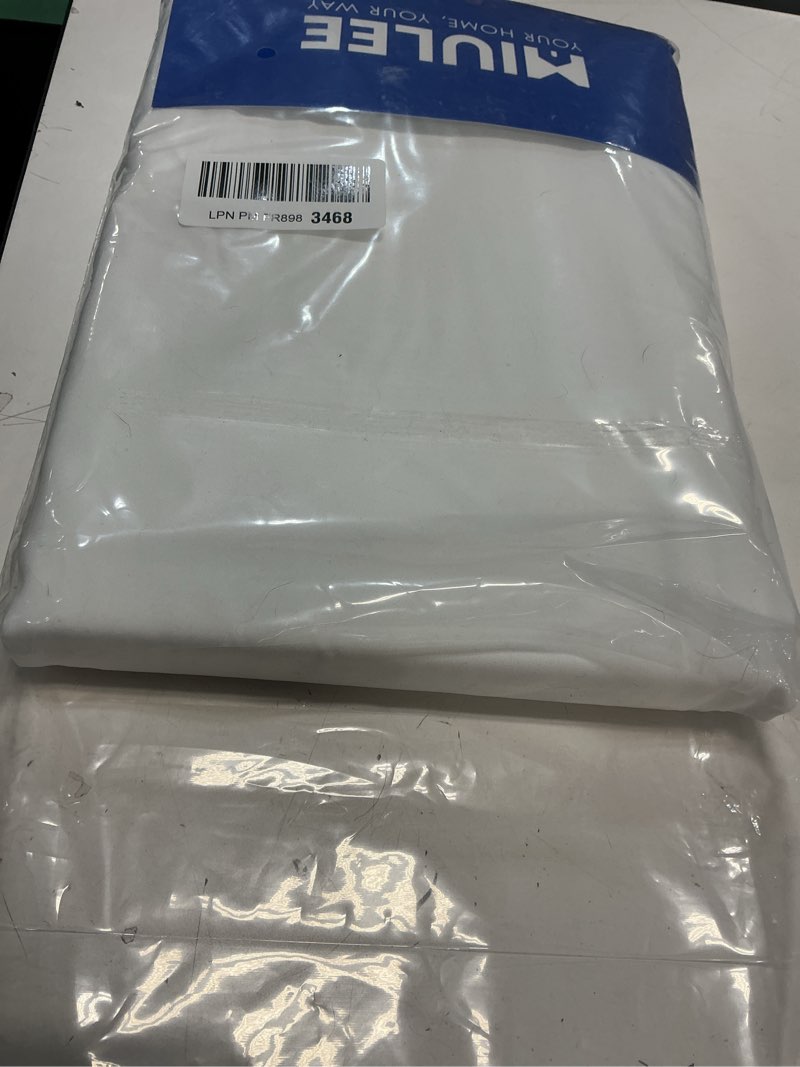 Condition photo showing As Is for MIULEE White Privacy Sheer Curtains That Let Light in 90 Inches Long Non-See-Through Semi Sheer Light Filtering Window Curtains Drapes for Living Room Bedroom 2 Panels Set White 52"W x 90"L (Pack of 2)