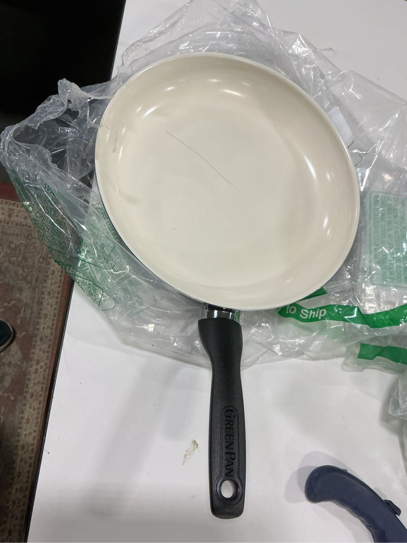 Condition photo showing item condition for GreenPan Rio Healthy Ceramic Nonstick 12" Frying Pan Skillet, PFAS-Free, Dishwasher Safe, Black 12" Frying Pan Skillet Skillet Black