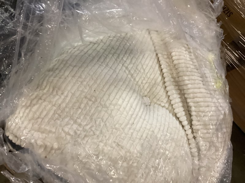 Condition photo showing As Is for Convertible Folding Sofa Bed, Sleeper Couch with Pillows Foldable Floor Chair with Back Support, Lounge Sofa for Living Room, Single, Beige