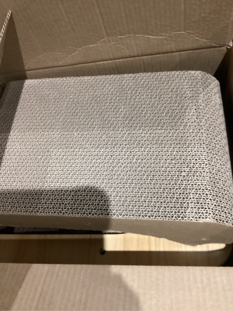 Condition photo showing Good Condition for Poils bebe L Shape Cat Scratcher, 26.8 Inch Cat Scratchers for Indoor Cats, Protecting Furniture Cat Scratch Pad, Cardboard Cat Scratching with Ball Toy, Catnip, Large 1 PCS L Shape Cat Scratcher