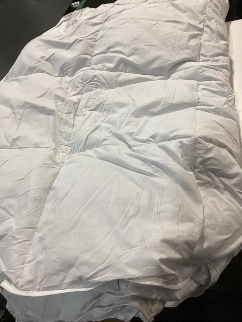 Condition photo showing Good Condition for royoliving premium lightweight feathers down duvet insert thin comforter king size gray summer cooling blanket grey 100% cotton cover with coner tabs (106x90, 40 oz)