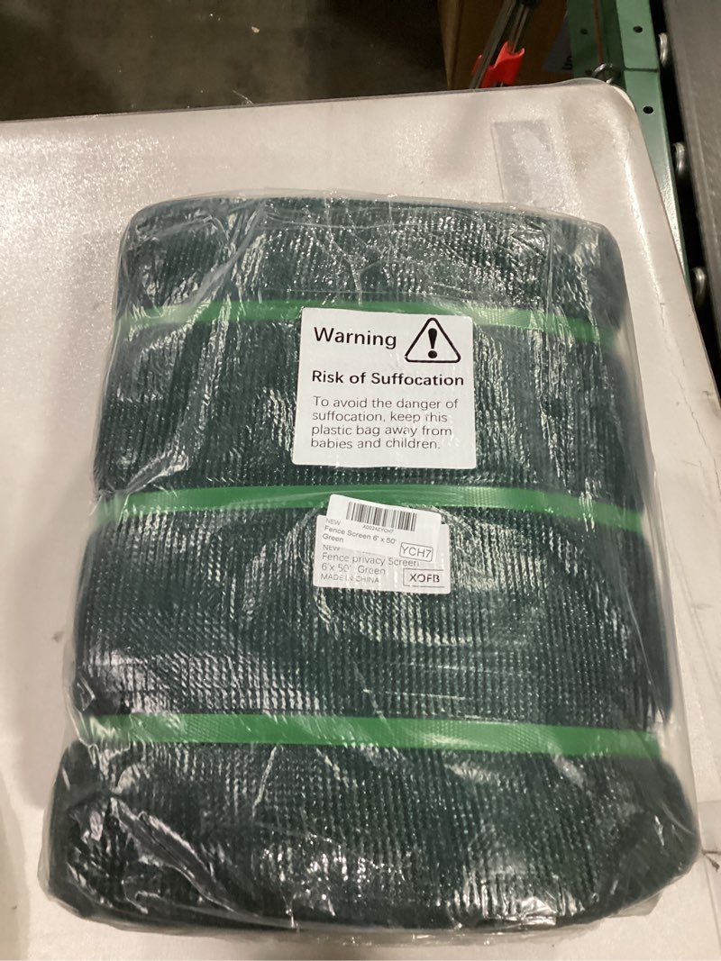 Condition photo showing New/Like New for Amgo Green 0 6' x 5 0' Fence Privacy Screen, Commercial Standard Heavy Duty Windscreen with Bindings & Grommets, 90% Blockage, Cable Zip Ties Included (We Make Custom Size) 0 6' x 5 0' Green