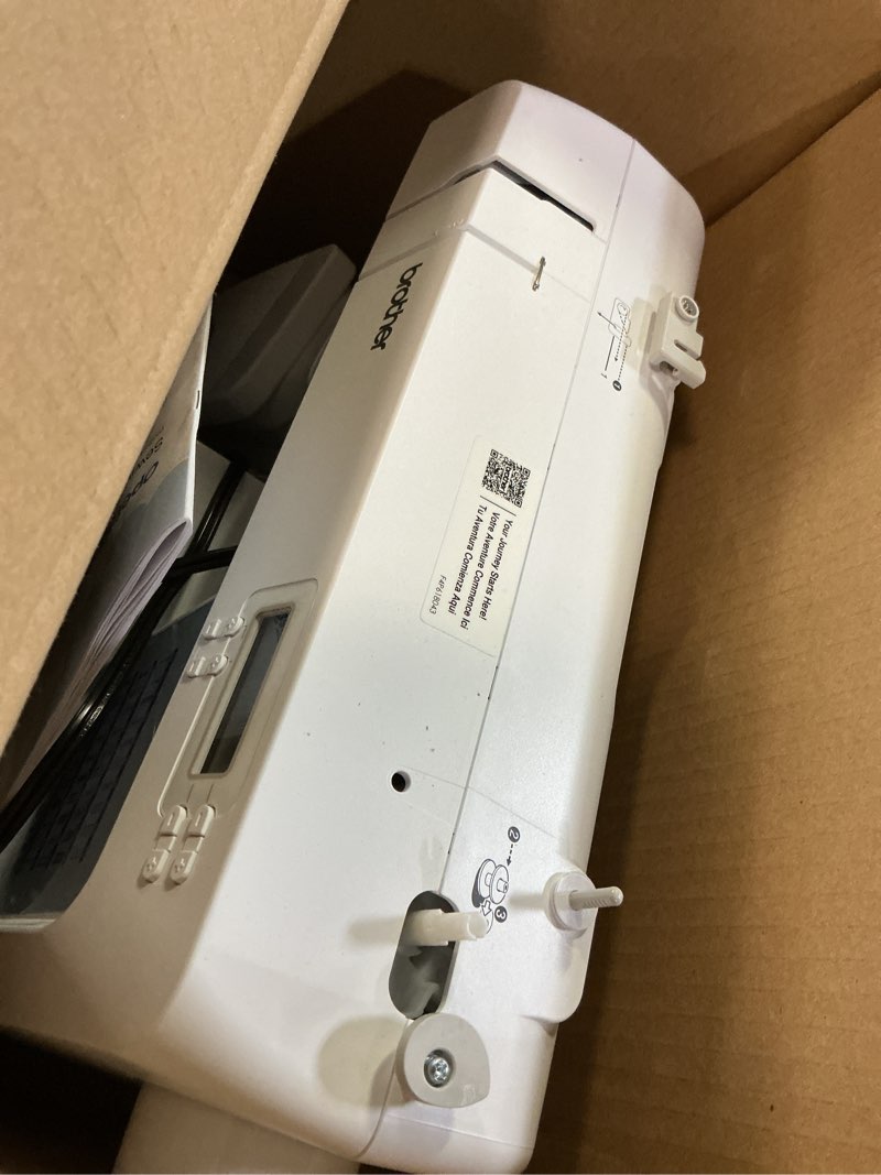 Condition photo showing As Is for brother cs5055 computerized sewing machine, 60 built-in stitches, lcd display, 7 included feet, white