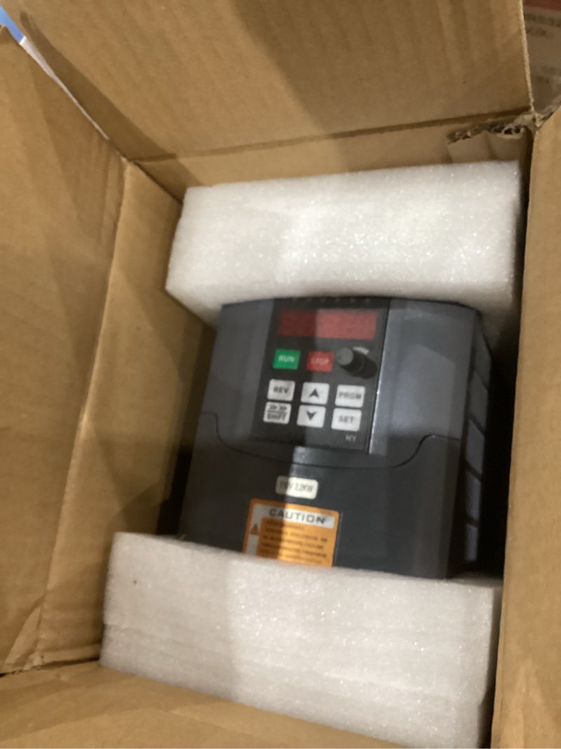 Condition photo showing As Is for VFD Converter,Variable Frequency Drive,110v Single Phase Input to 110v Three Phase Output (for power ?3HP three-Phase Motor/Spindle) 0-400hz Speed Rotation (HY Series-110v 2.2kW 3HP Model) 110VAC-single Phase input-2.2kw model