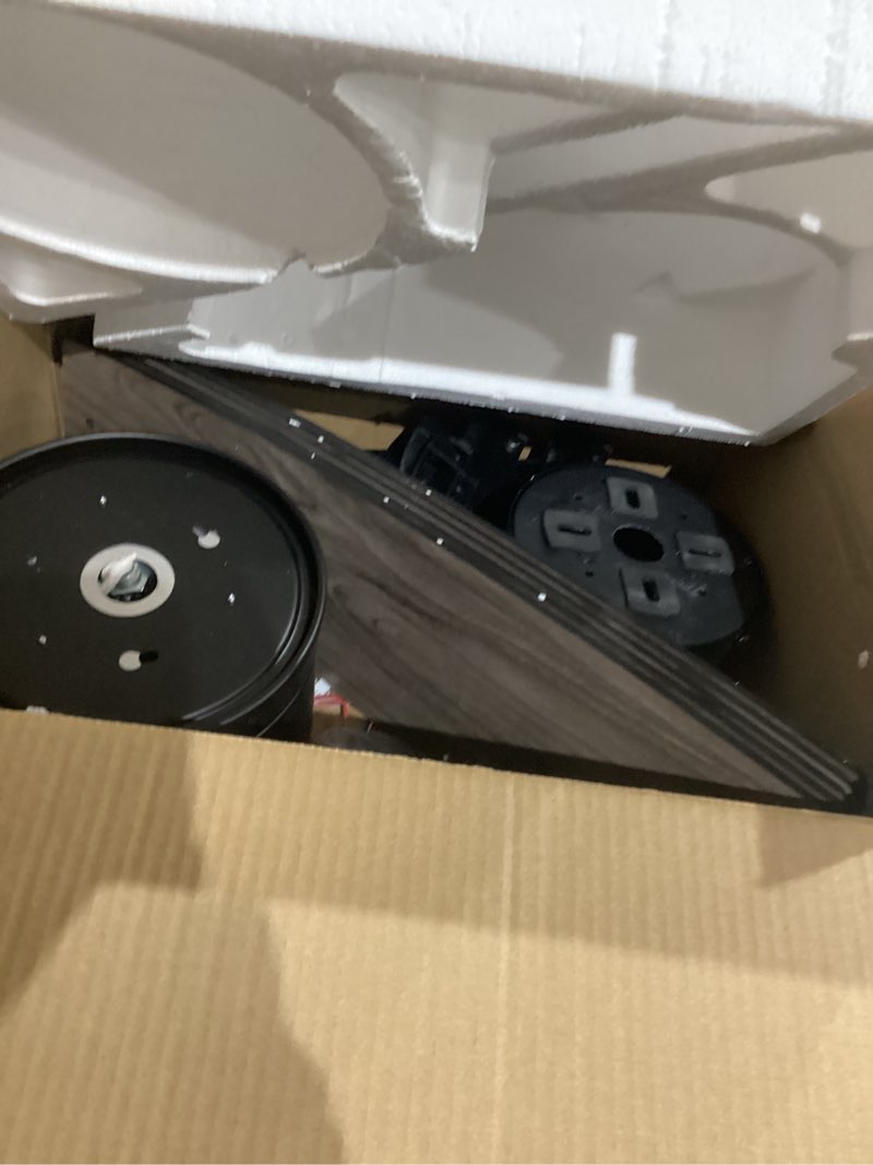 Condition photo showing As Is for Ohniyou Ceiling Fans with Lights, 52'' Low Profile Ceiling Fan with Light and Remote/APP Control, Modern Flush Mount Ceiling Fan for Indoor Bedroom Living Room, Dimmable, Qiuet DC Motor, Black Black 52 inch