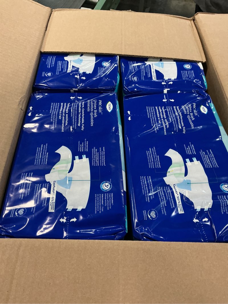 Condition photo showing New/Like New for Tena Incontinence Adult Diapers, Maximum Absorbency, Disposable Briefs, ProSkin - Large - 56 ct Large 56