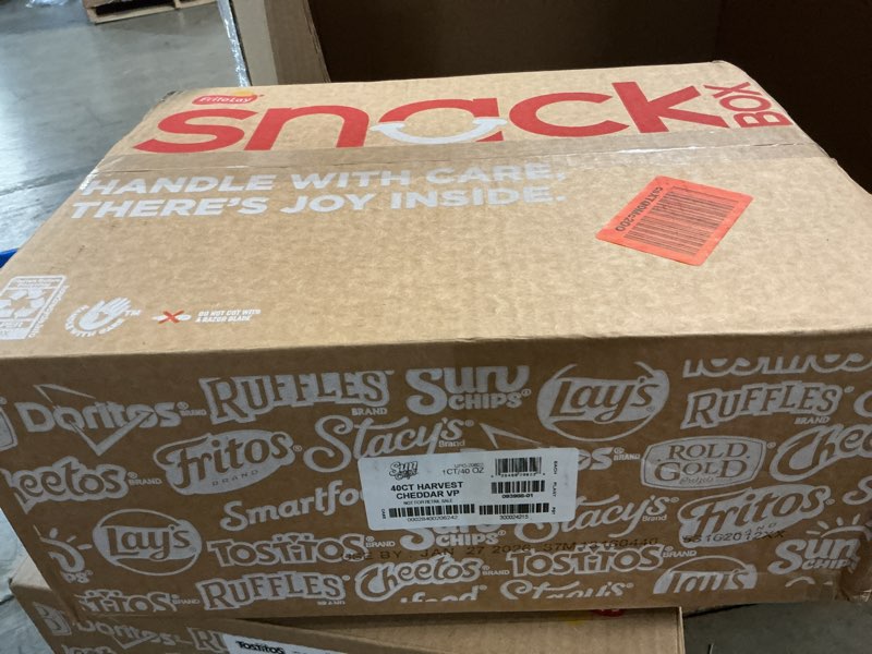 Condition photo showing New/Like New for (Used by Jan / 27 / 2026 ) Sunchips Harvest Cheddar Flavored Whole Grain Snacks  1 oz Bags  40 Count