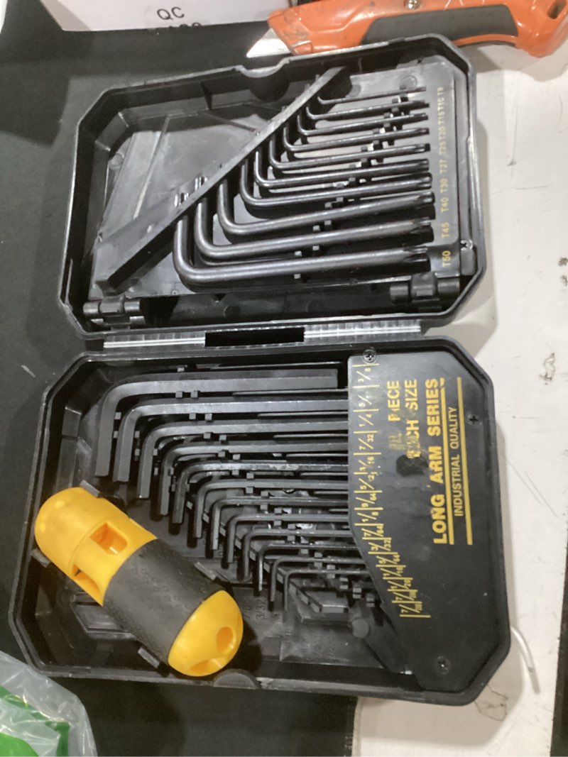Condition photo showing As Is for elead hex key allen wrench set: 41-piece hex and torx key set with torque handle, standard sae(0.028"-3/8") & metric(0.7mm-10mm) & torx(t9-t50) in storage case, heat treated chrome vanadium steel new version