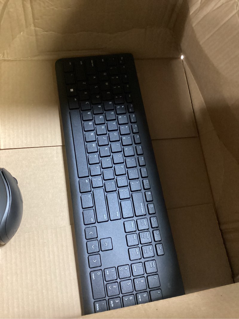 Condition photo showing As Is for dell keyboard and mouse - km3322w - us english - usb plunger wireless rf 2.40 ghz keyboard - black - usb wireless rf mouse - optical - 1000 dpi - scroll wheel - black - multimedia, mute, volume up, vo black km3322w