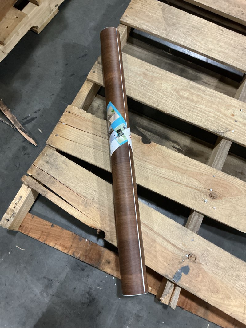 Condition photo showing As Is for Large Walnut Wood Contact Paper 48x118 inch Peel and Stick Wood Grain Wallpaper Self-Adhesive Wooden Look Decorative Wallpaper Removable Countertop Vinyl Wrap for Drawer Liner Cabinets Walls 48" x 118"