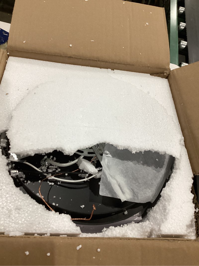 Condition photo showing As Is for AGV LIGHTING Crystal Ceiling Light Fixture, Modern Semi Flush Ceiling Light, D12 x H8, E12 Base 3-Lights, Black Finish Matte Black