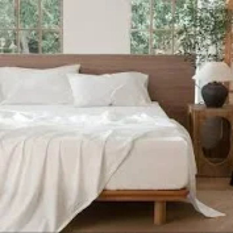 MooMee Duvet Cover Set 100% Washed Cotton Linen Like Textured Lightweight