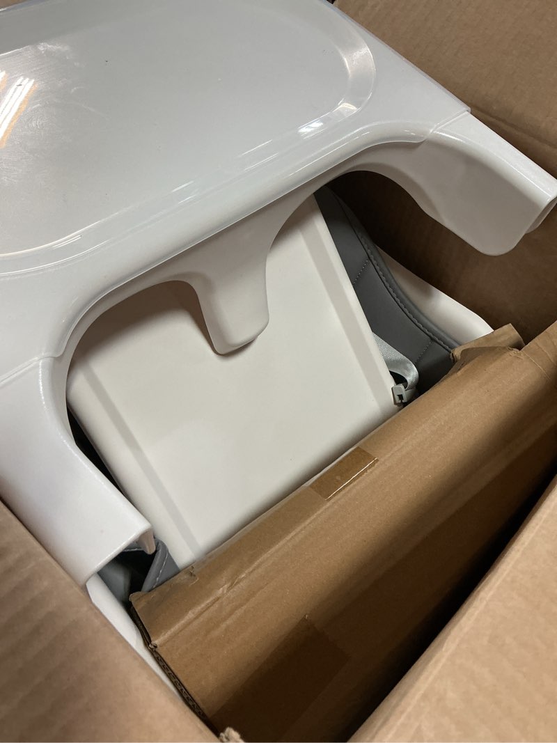 Condition photo showing Good Condition for 6 in 1 Baby High Chair, Convertible Wooden High Chairs/Booster Seat for Babies and Toddlers, Baby Feeding Chair with 5-Point Harness/Double Removable Tray & Adjustable Footrest (Grey)