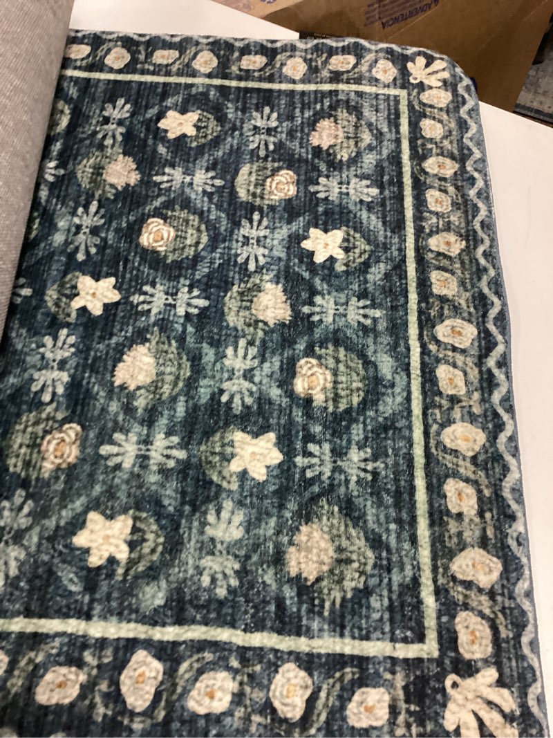 Condition photo showing Good Condition for Rifle Paper Co. x Loloi Eden Collection EDE-03 Lattice Indigo 2'-6" x 7'-6" Runner Rug feat. CloudPile