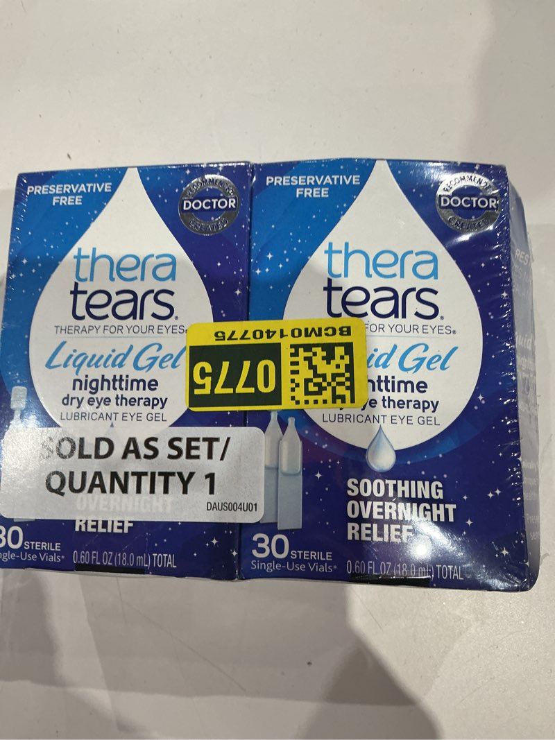 Condition photo showing Good Condition for theratears liquid gel nighttime eye drops for dry eyes, 30 vials, 30 count (pack of 2)