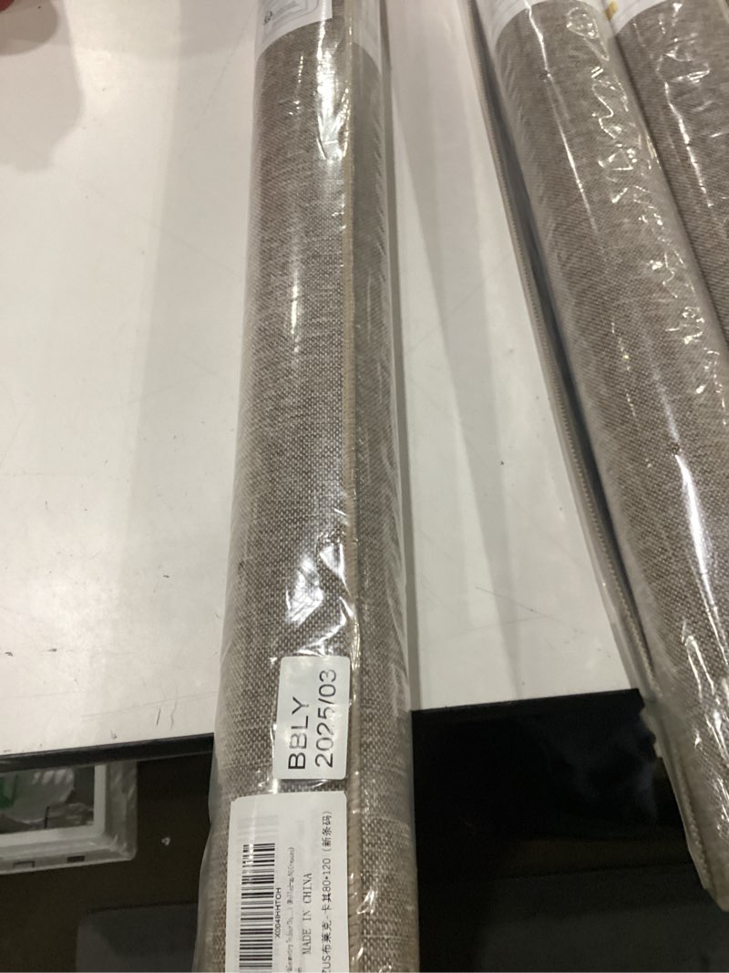 Condition photo showing New/Like New for color&geometry ultra thin indoor door mat (rolled-up no creases) 32"x48", non slip rubber backed dirt trapper door mat indoor entrance, low profile entryway mat, easy clean, light brown linen light brown linen 2'8" x 4' (rectangular)
