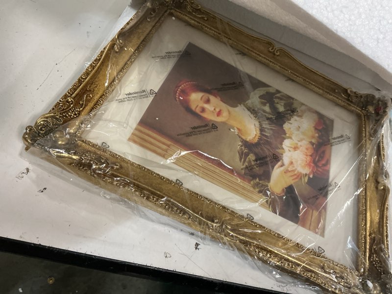 Condition photo showing Good Condition for simon's shop 11x14 picture frame matted to 8x10 photo, vintage gold picture frames 11x14 with mat for 8x10 artwork, wall and tabletop display poster frames 11x14 gold 01