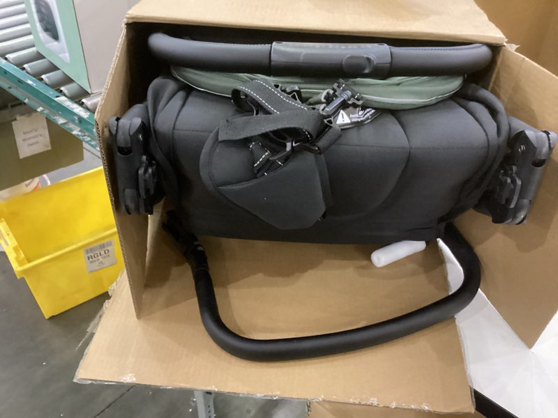 Condition photo showing As Is for Jeep Altitude Compact Travel Stroller by Delta Children Greenguard Gold, Easy One Hand Fold, Lightweight, Extendable Canopy with Peek-a-Boo Window, Reclining Seat, 4 Wheel Suspension, Olive Green