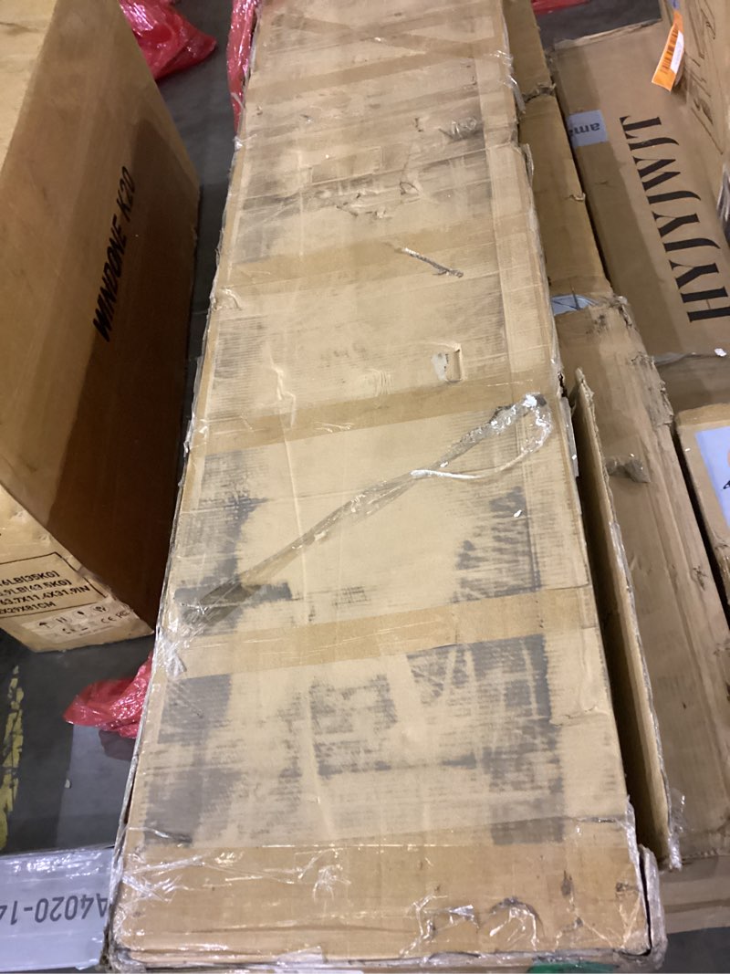 Condition photo showing As Is for White Bifold Doors for 36"×80" Opening, Tempered Frosted Glass Cross Transparent Folding Barn Door with 3FT Concealed Hardware Kit Included, LVL Wood Panel Covered with PVC Surface 35-1/2''x78-3/4''(fit opening 36''x80-3/4")